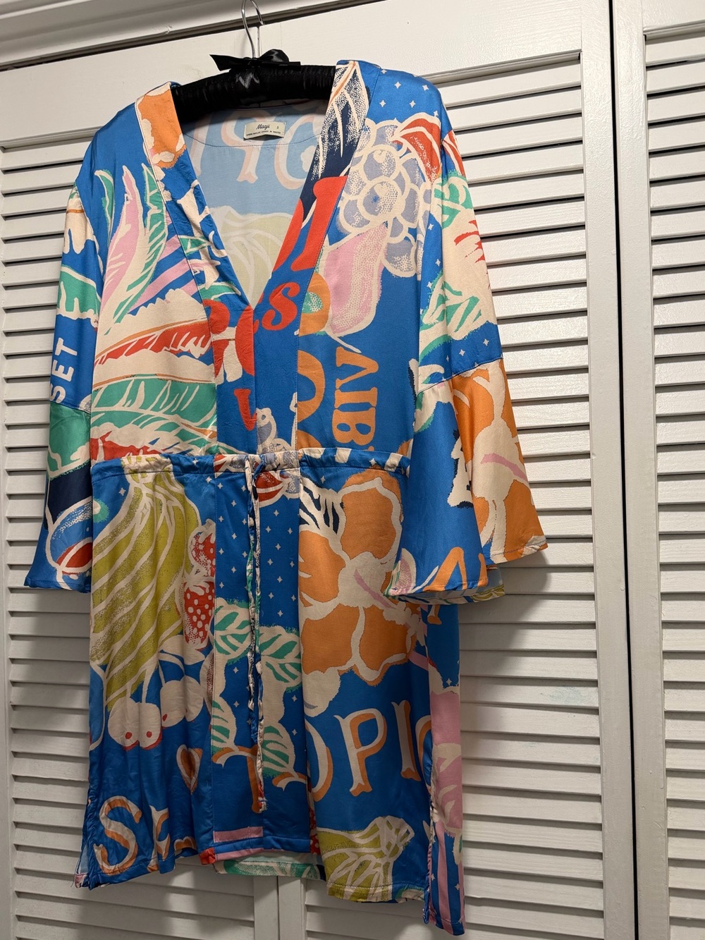 Maaji Vibrant Blue Tropical Print Mini Dress - Picture 4 of 13